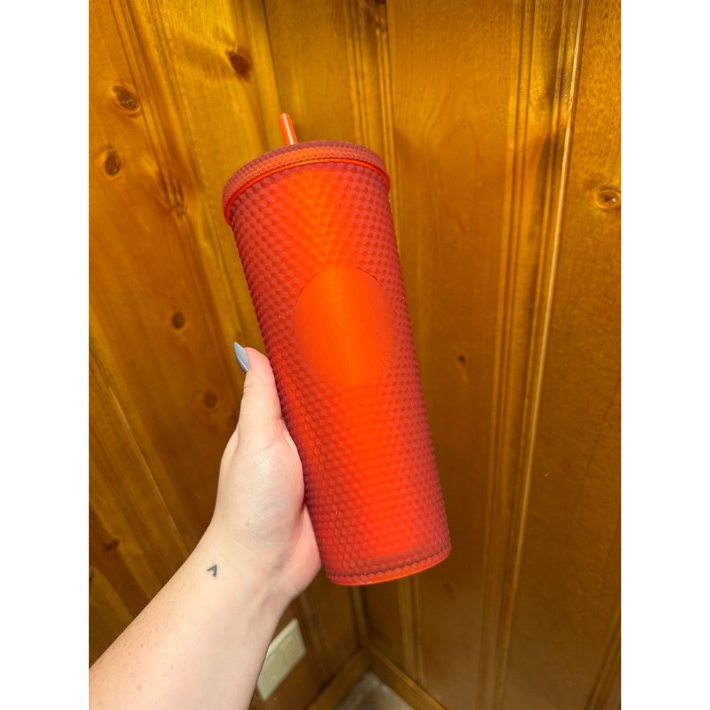 Starbucks 2020 Matte Red Soft Touch Studded 24oz Venti Tumbler Cold Cup
